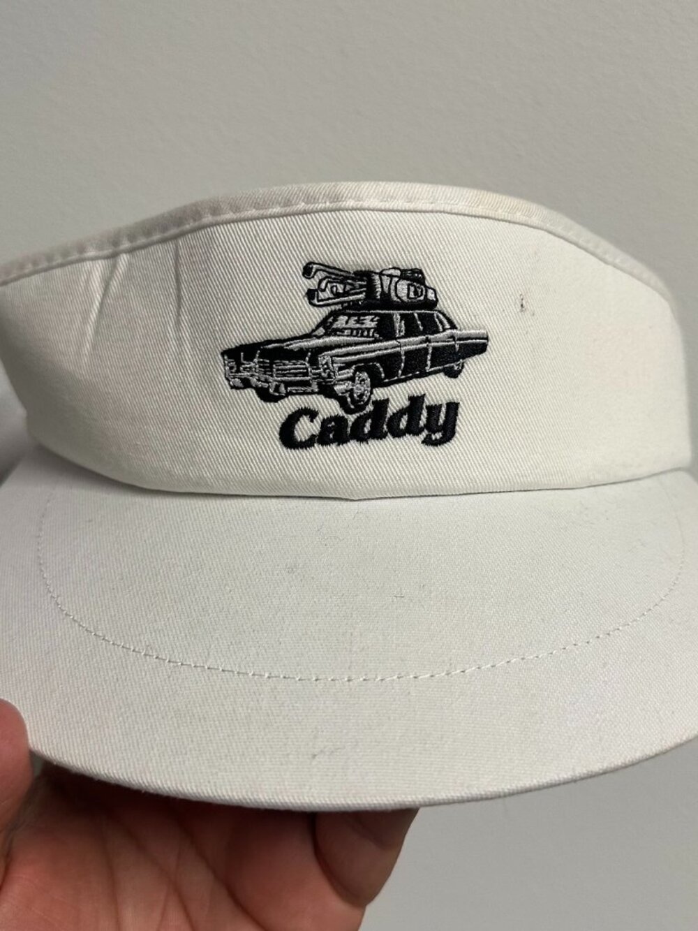 The Tour Imperial golf Visor Hat White "Caddy" Cadillac